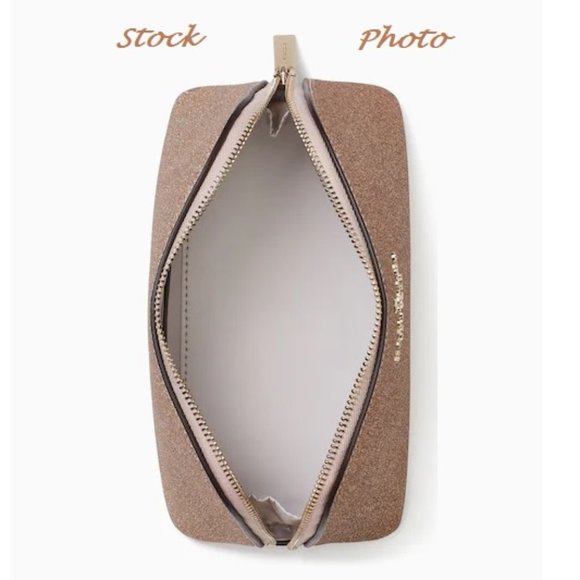 kate spade Bags Kate Spade Small Rose Gold Tinsel Cosmetic Case Poshmark